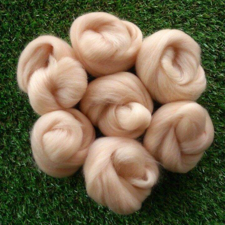 45g Needle Felting Light Pink Flesh Skin Tones Felting Wool Roving