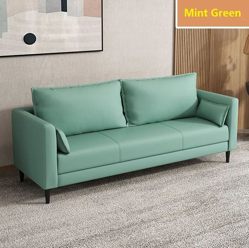 Mint Green Leather Sofa Set | Baci Living Room