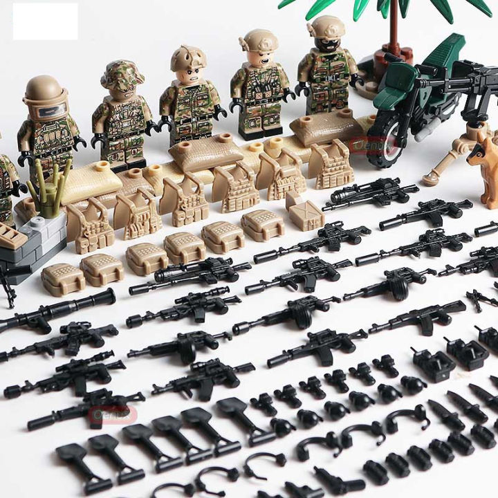 มินิรูปทหารกองทัพทหารอาวุธอาวุธสร้างบล็อกสงครามเหมาะกับ