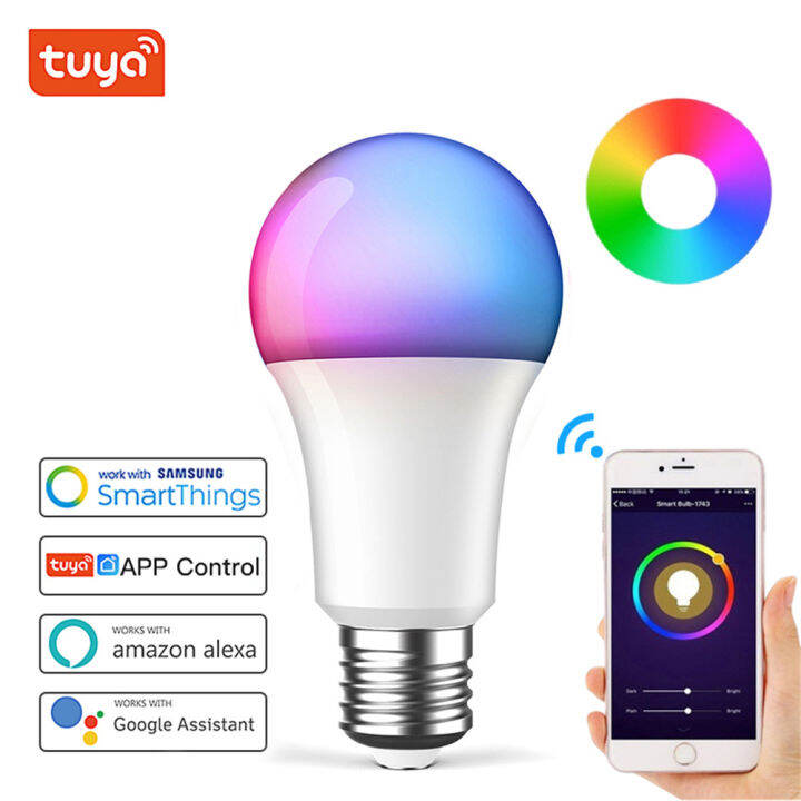 TUYA WiFi Smart RGBCW LED Light Bulb Lightbulbs E27 9W 220-240V ...