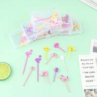 6/8/10 Pcs Children Cartoon Fruit Fork Transparent Box Party Decoration Lunch Bento Salad Dessert Accessories Kitchen Tools