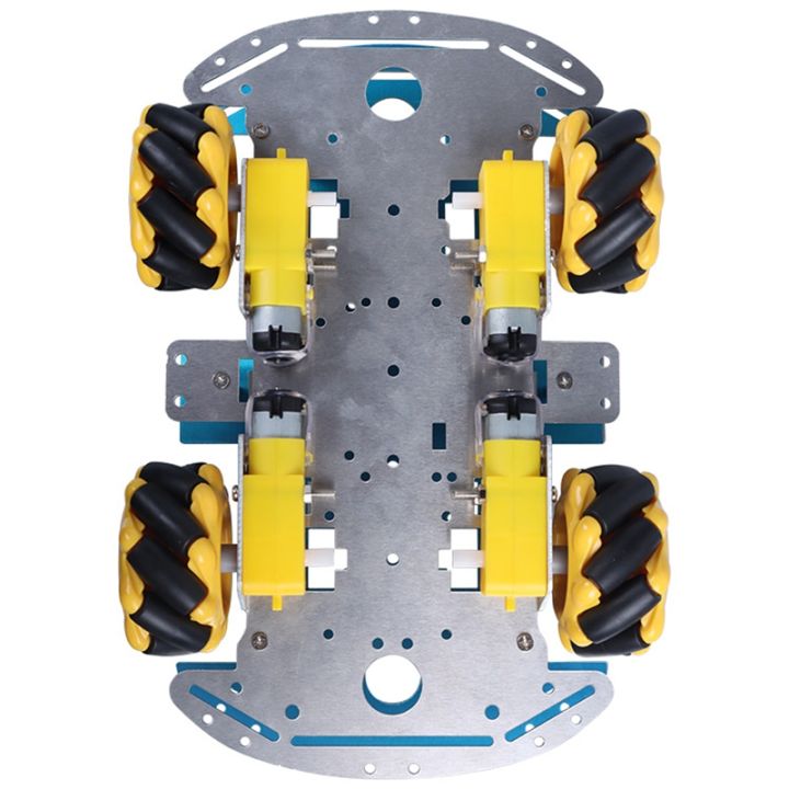 smart-robot-car-kit-four-wheel-smart-mecanum-wheel-single-layer-aluminum-alloy-car-chassis-diy-assembly-kit