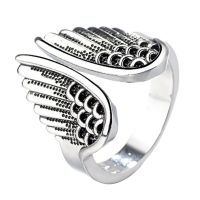 blg Punk Finger Rings Angel Wings Shaped Open Finger Rings Adjustable Finger Rings Alloy Material Jewelry  for Men Women 【JULY】