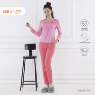 Sunfly Set đồ mặc nhà dài tay nữ cotton mềm mịn phối màu xinh xắn SP1974 thumbnail