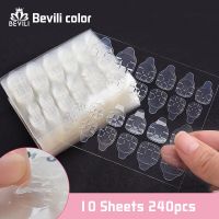 10 Sheet 240 Pcs False Nails Sticker Transparent Double-Sided Adhesive Tapes Stickers Press On Fake Nail Tips Stick Tools Adhesives Tape