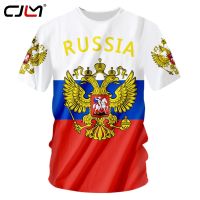 CJLM Russian Men/Women Funny 3d Print Russia Flag Eagle Summer Casual T-shirt Unisex Hip Hop Punk Rock Tee Shirt CustomXS-4XL