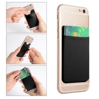 9.9x5.5cm Fashion Adhesive Elastic Lycra Cell Wallet Men ID Credit Card Holder Stick 2019