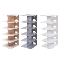 Stand Cabinet Storage Space Saving Shoe Box Assembly 6 Layers Stackable Shoe Shelf