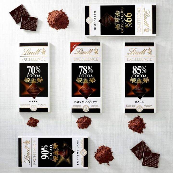 KETO! Lindt Excellence Dark chocolates 100g (70, 78, 85, 90, 99
