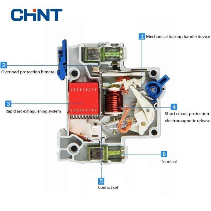 2023-hot-quan59258258-chint-chnt-เบรกเกอร์ขนาดเล็ก1p-1a-3a-6a-10a-16a-20a-25a-32a-40a-63a-230v-50hz-สวิตช์อากาศ-mcb-dz47