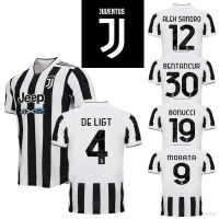 Ftb 2021-2022 Juventus F.C. เสื้อกีฬาแขนสั้น ลายทีมชาติฟุตบอล De Ligt Sandro Morata Bonucci ทรงหลวม