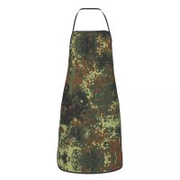 Custom Bib Flecktarn Camo Apron for Men Women Unisex Adult Chef Cooking Kitchen Military Army Camouflage Tablier Cuisine Baking