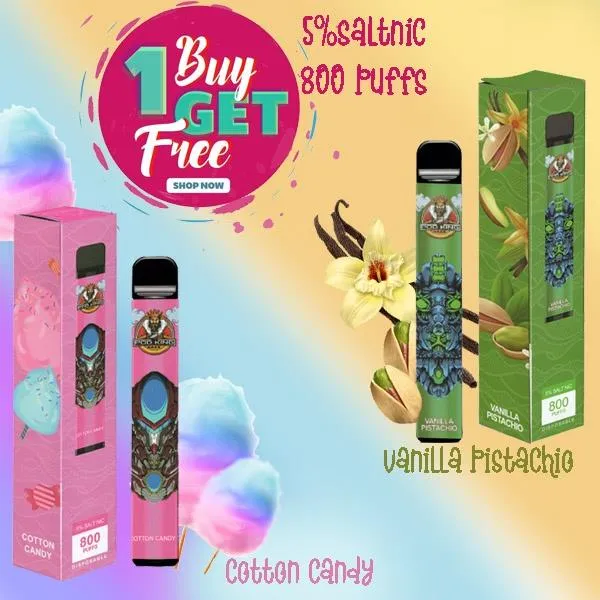 Buy1 Take1 Pod King Maxx Puff Bar Plus 800 Puffs 5 Saltnic Puf Vape Pen