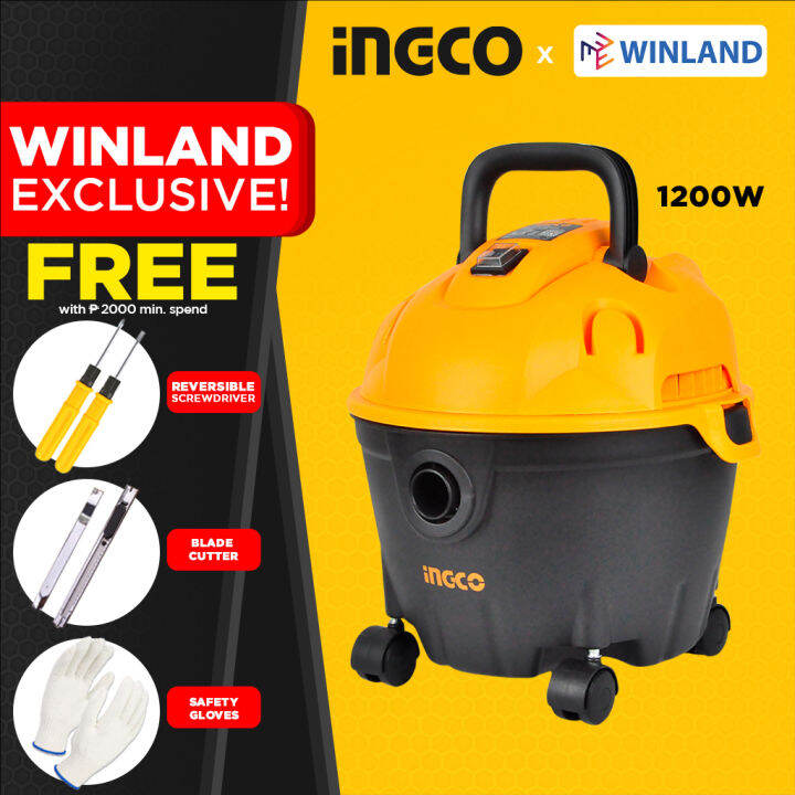 INGCO by Winland 1200W Wet & Dry Vacuum Cleaner 12L Capacity Household