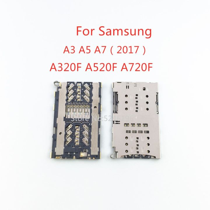 【✆New✆】 nang20403736363 สำหรับ Samsung Galaxy A3 A5 A7 2017 A320f A520f A720f ถาดใส่ซิมเครื่องอ่านการ์ดที่จับเม็มโมรี่คาร์ด Sd ขนาดไมโครช่องสายไฟสายเคเบิลซ่อมแซม