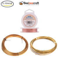 Beebeecraft 1 Roll 5-10m Square Copper Wire Half Hard Yellow Brass Wire for Jewelry Beading Craft Work Golden