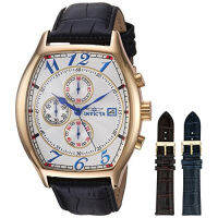 Invicta Mens 14330 Specialty Tonneau Watch with 3 Textured Leather Strap Set