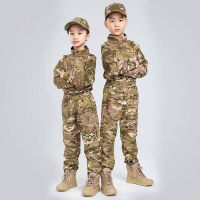 เด็กพรางชุดสูทระบายอากาศแขนยาวพัฒนากลางแจ้งโรงเรียนนักเรียนฤดูร้อนค่ายทหารชุดการฝึกอบรม