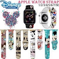 ┅۩♝ Disney Mickey Minnie nowy silikonowy pasek na pasek do Apple Watch 41mm 45mm 44mm 42mm 40mm 38mm bransoletka dla iWatch SE 7 6 5 4 3 2 1