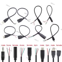 Wire Micro USB 2.0 Type-C AUX Mono Connector Power Supply Extension Cable Charger Male to Female 2-pin 4-pin Data Line W6TH