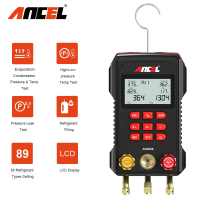 ANCEL AC3000เครื่องทำความเย็น Digital Manifold Gauge Meter เครื่องปรับอากาศ Refrigerant Leak Tester HVAC สูญญากาศความดันอุณหภูมิ