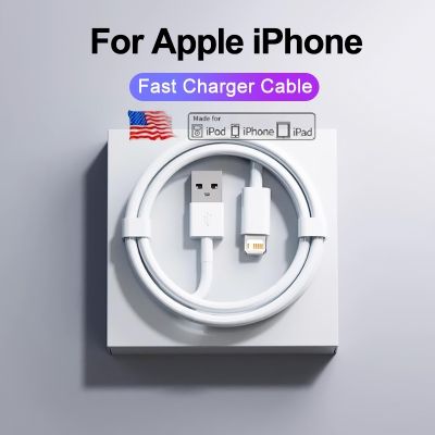 Chaunceybi Original USB Cable iPhone 13 12 Fast Charger XR X XS 8 7 Wire Cord Accessories