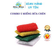 Bộ 5 miếng rửa chén kim tuyến Gia Phú đa năng siêu sạch cao cấp