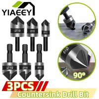 Countersink Drill Bit 2/3Pcs Chamfer 90°Carbon Steel Drill Bit Set for Wood Metal Quick Change Drill Bit Tool Chamfer Drill Tool