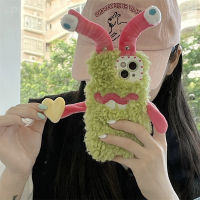 หอยทากน่ารัก Soft Fluffy Plush เคสโทรศัพท์สำหรับ iPhone 14 13 12 11 Pro Max XR การ์ตูนน่ารัก Furry สำหรับ Iphone 14pro XS Max