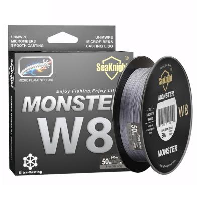 SeaKnight Brand MONSTERMANSTER W8 Series 8 Strands 500M Ultra Casting Braid Fishing Line Smooth Multifilament PE Line 15-100LBS