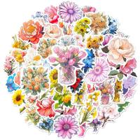 10/50pcs Cartoon Floral Flower Plant Stickers Pack Graffiti Decals for Kids Scrapbooking Luggage Laptop Notebook Wallpaper Phone Stickers
