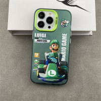 green Mario Games Luigi electroplating hot silver Phone Case For iPhone 15 Pro Max 14 ProMax 13 12 12Pro 11 Shockproof Phone soft border hard case Mobile phone protective case