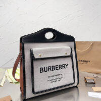 Burberry ดั้งเดิม,หิ้วของผู้หญิง Preppy อังกฤษกระเป๋าสะพายข้างลำลองลดอายุ Bag37ไหล่ * 31ซม.