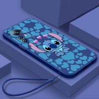 Disney Stitch Cute Cartoon Liquid Rope Funda Phone Case For Xiaomi Mi 12T 12S 12 12X 11i 11T 11 10 10S 10T Pro Lite Ultra 5G