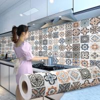 DIY Oil Proof Kitchen Furnitur Wall Stickers Self Adhesive Papel De Parede Bathroom Tile 3D Waterproof Vinyl Cabinet Wallpaper Wall Stickers  Decals