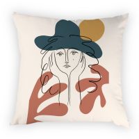 Abstract Lines Cushion Cover Vintage Portrait Distortion Home Pillowcase Sofa Pillow Cases Nordic Portrait Cushions Covers Cojin