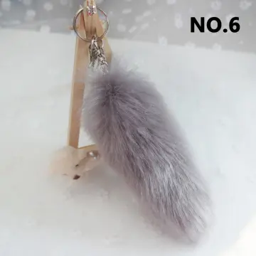 1pc Cute Fluffy Keychain With Shaking Tail Cat Or Bunny Design Bag Pendant  For Couples