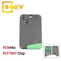 Bhkey สำหรับเรโนลต์คีย์433รถ Mhz รีโมทกุญแจสำหรับเรโนลต์ลากูน่าด้วยชิป Pcf7947กุญแจเบลดแท้ๆกุญแจรถอัจฉริยะปุ่ม2ปุ่ม