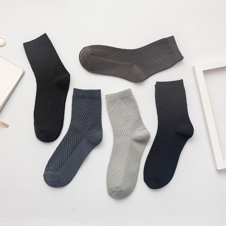 5pairs-high-quality-mens-bamboo-fiber-socks-business-large-size-eu-45-46-47-48-breathable-deodorant-compression-men-long-socks