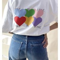 เสื้อยืดทุกวันTeemsclub - LOVE IS LOVE ️‍ PRIDE PROJECT เสื้อยืดสกรีนลายหน้าหลังS-3XL