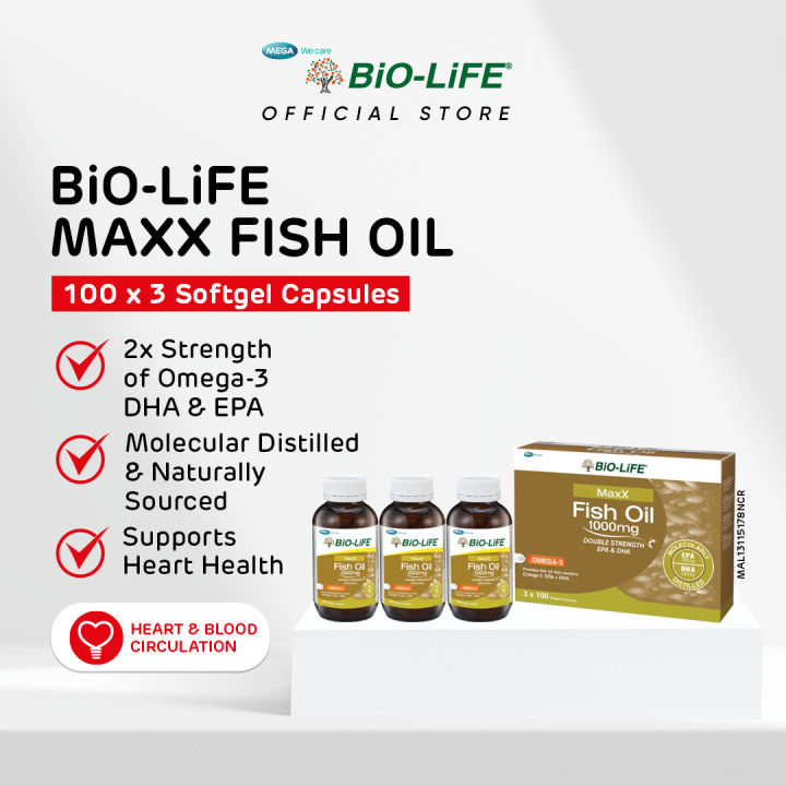 BiO-LiFE MAXX FISH OIL 1000MG 100S x 3 (Expiry Date Jun 2025) | Lazada