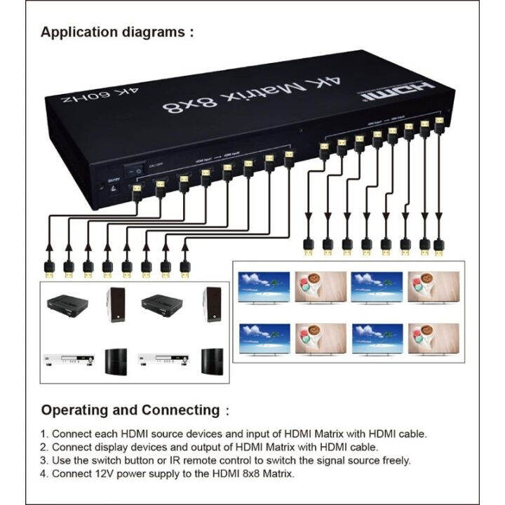 4k-hdmi-matrix-8x8-8ใน8-out-hdmi-matrix-ที่สนับสนุน3d-hdmi-matrix-8x8-hdmi-matrix-switch