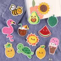 Sunflower Turtle Coconut Avocado Watermelon Lemon Cartoon Appliques Children Apparel Backpack Cap DIY Iron on Patch Decoration Haberdashery