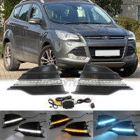 รถกระพริบ LED DRL ไฟวิ่งกลางวันสำหรับ Ford Kuga/escape 2013 2014 2015 2016หมอกเบรคขับรถโคมไฟเลี้ยวสัญญาณ