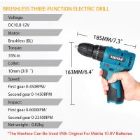 สว่านไฟฟ้าไร้สาย12V สว่านไขควงไฟฟ้าไร้แปรงถ่านปรับความเร็วได้พร้อมเครื่องมือกระแทกไฟฟ้าแบตเตอรี่ลิเธียมไอออน