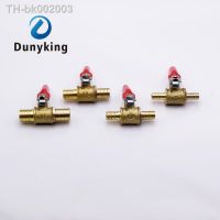 ❉㍿▩ red handle small Valve 6mm-12mm Hose Barb Inline Brass Water Oil Air Gas Fuel Line Shutoff Ball Valve Pipe Fittings