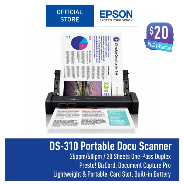 Epson WorkForce DS-310 Portable Sheet-Fed Document Scanner