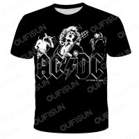 Fashion new summer AC DC 3D loaded rock &amp; roll mens t-sleeve short sleeve Mary casual print top o - neck gentleman OPS clothing sport