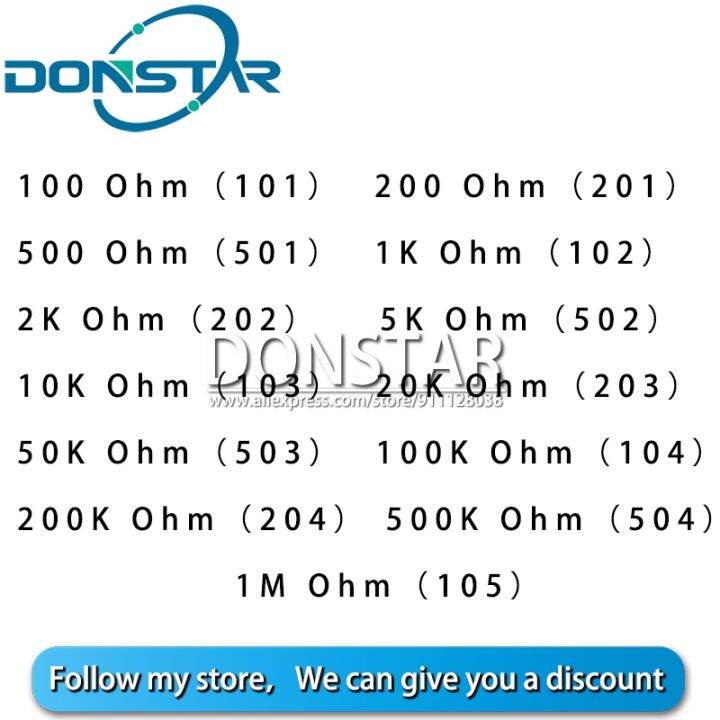 20pcs-trimpot-trimmer-potentiometer-variable-resistor-rm065-rm-065-100-200-500-1k-2k-5k-10k-20k-50k-100k-200k-500k-1m-ohm-dip-3