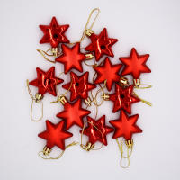 12pcs Shiny Six-pointed Star Christmas Ball Mini Shiny Matte Christmas Tree Hanging Decoration Ornament Pendant Party Ball Decor